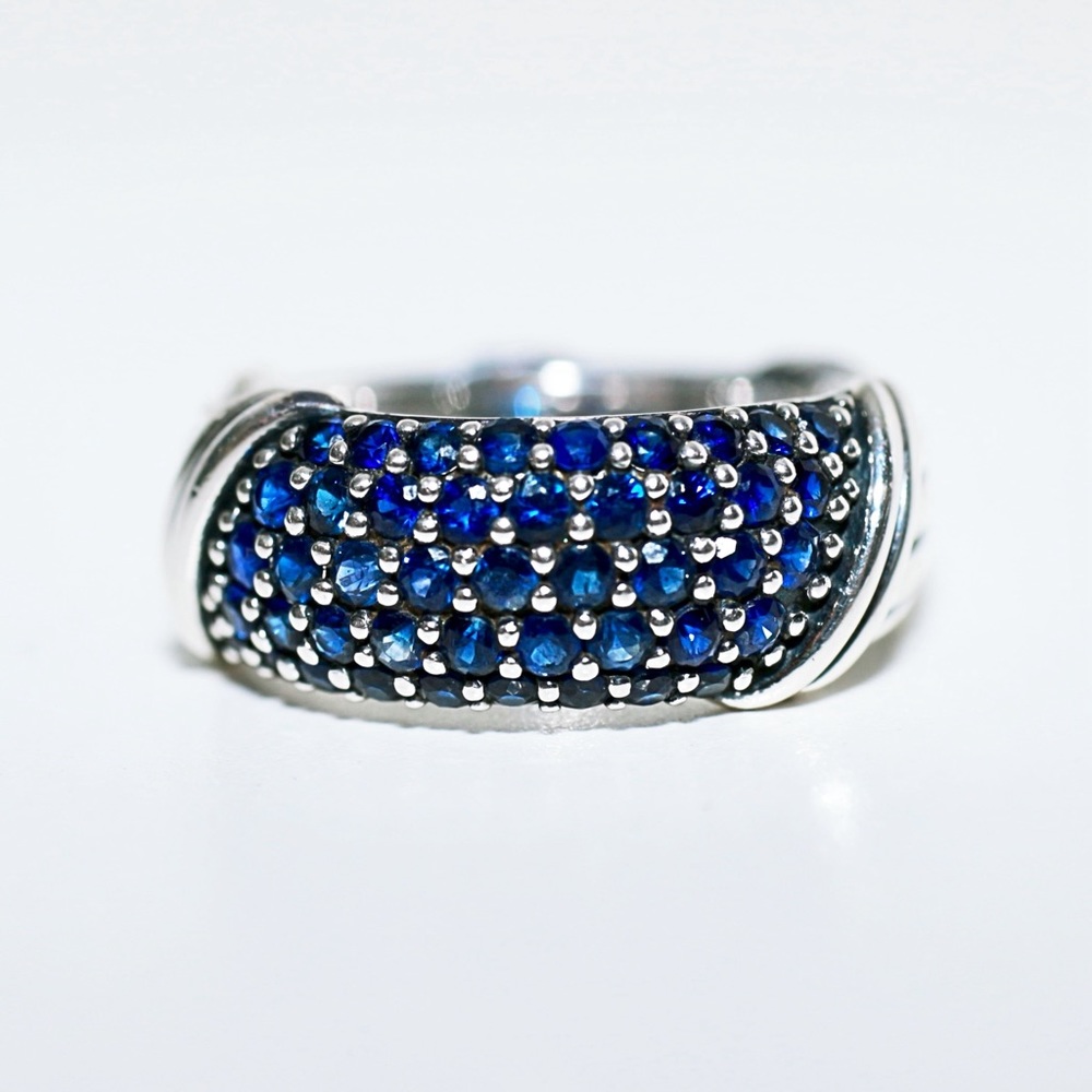 Peter Thomas Roth Signature Classic Pavé Band Ring w/ Blue Sapphires in Sterling